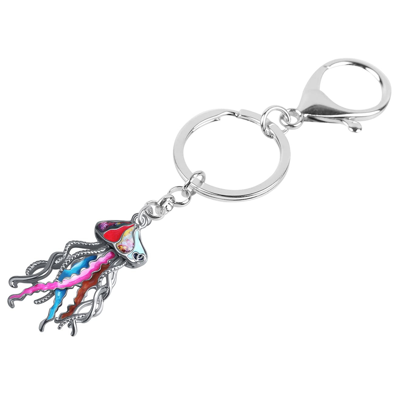 DUOWEI Cute Jellyfish Keychain Jelly fish Keyring Pendant Sea Animals Jewelry Gifts Backpack Car Keys Charms for Women Girls Multi - Image 3