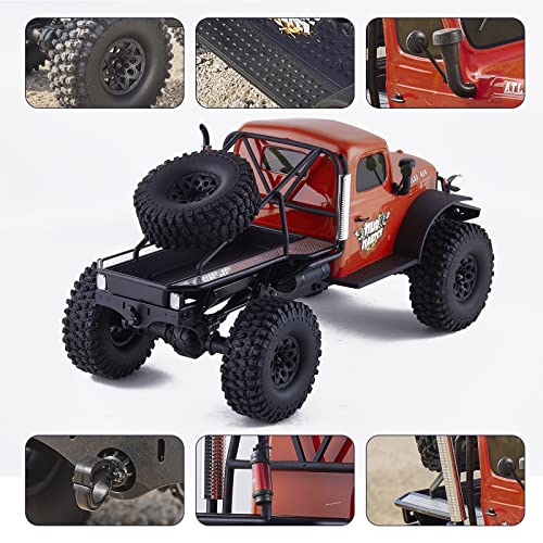 Image of BEEZRC RocHobby 1 /10 Atlas RC Crawler, 4WD with Lighting, 2.4GHz RC Rock Truck, Off Road Hobby Grade, Remote Control Car for Adults, Need to Complete with Battery (Red)