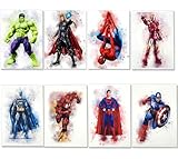 Imagen describiendo el producto BJPERFMS Poster Superhéroes - 8 Piezas Cuadros Decorativos