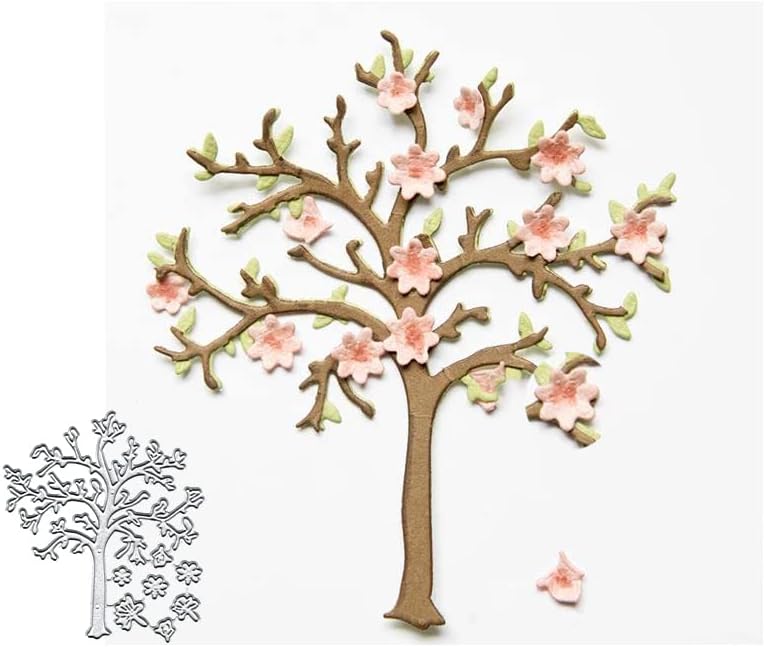Flowers Tree Metal Die Cuts Cutting Dies, Flowers Tree Paper Cards Cutting Dies Cut Stencils for DIY Embossing Card Making Book Tags Decorative Paper Dies Scrapbooking