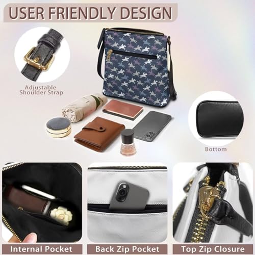 Image of Leather Purses for Women, Leather Hobo Bags for Women Travel Sling Purse Triple Zippered Pockets Shoulder Bag