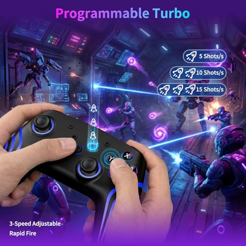 Image of VidPPluing 2 Pack Switch Controllers, RGB Switch 2 Controller for Nintendo Switch /Switch 2 /Lite /OLED, Wireless Pro Controller with Motion Sensor /Dual Vibration /Turbo /Wakeup
