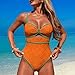 Monokini Swimsuits | High Waisted Tummy Control - Fashion Sexy Cutout Boho Swimsuits - for Beach Travel X-Large Orange Color