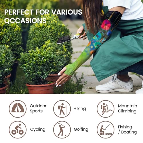 Image of YPHCDO Gardening Sleeves for Women Farm Sun Protection Thorn Proof Cooling Arm Sleeves to Cover Arms for Garden Sports