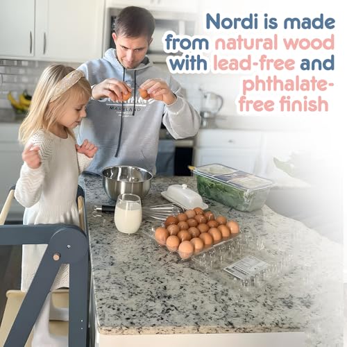 image for HARPPA Nordi Foldable Toddler Kitchen Tower, Montessori Kitchen Stools