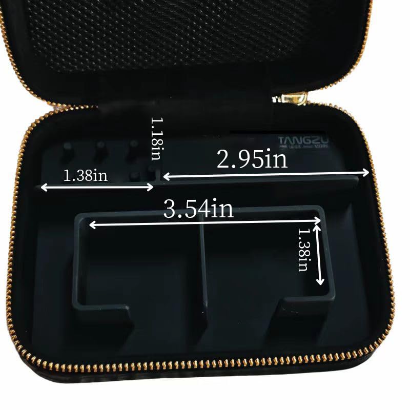 Image of TANGZU Premium Leather Earphone Case, Water-Resistant Portable Earbuds Storage Case for Earphones, Audio Accessories, Eartips and Cables, Black-Max