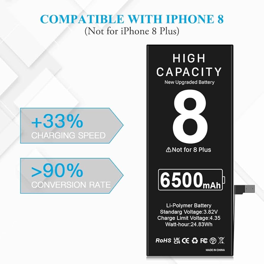 Amazon.com: 6500mAh Upgraded Battery for iPhone 8, 2025 New