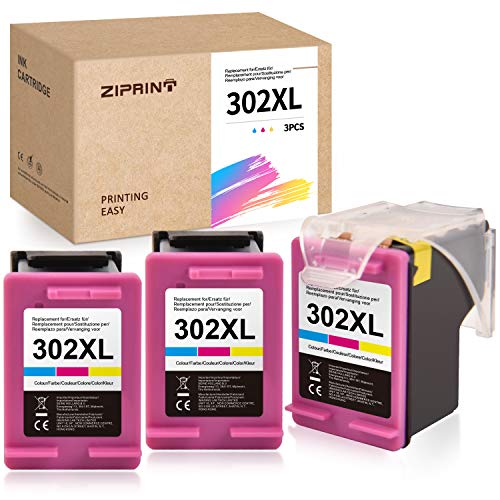 Ziprint Remanufactured HP 302 302XL Cartucho de Tinta para HP Envy 4520 4523 4524 4527 DeskJet 1110 3630 2132 2130 3636 3637 3634 OfficeJet 3830 3831 4658 4650 Impresora(3X Color