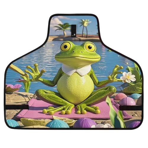 Delantal Funny Yoga Frog para Trabajos con Bolsillos miniatura 1