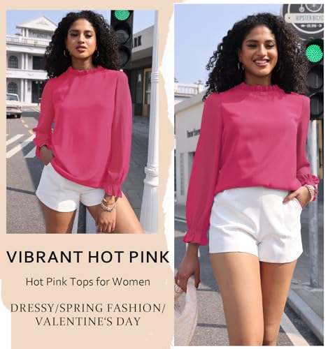 Image of Aifer Womens Blouses Dressy Casual Business Work Shirts Mock Neck Tops