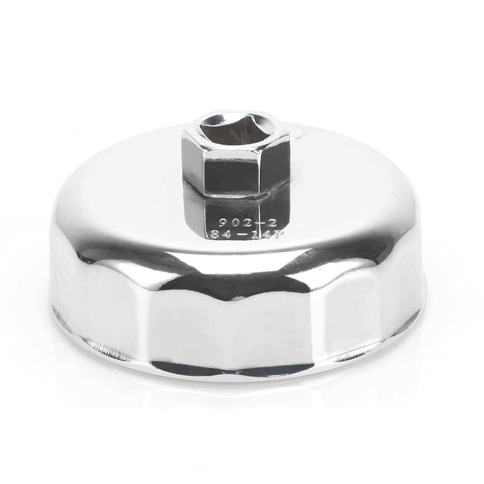 AUPREX 84mm 14 Flutes Oil Filter Wrench - Chrome Plated Steel - Universal Compatibility with Mercedes, Dodge, Jeep 3.0L Diesel Engines