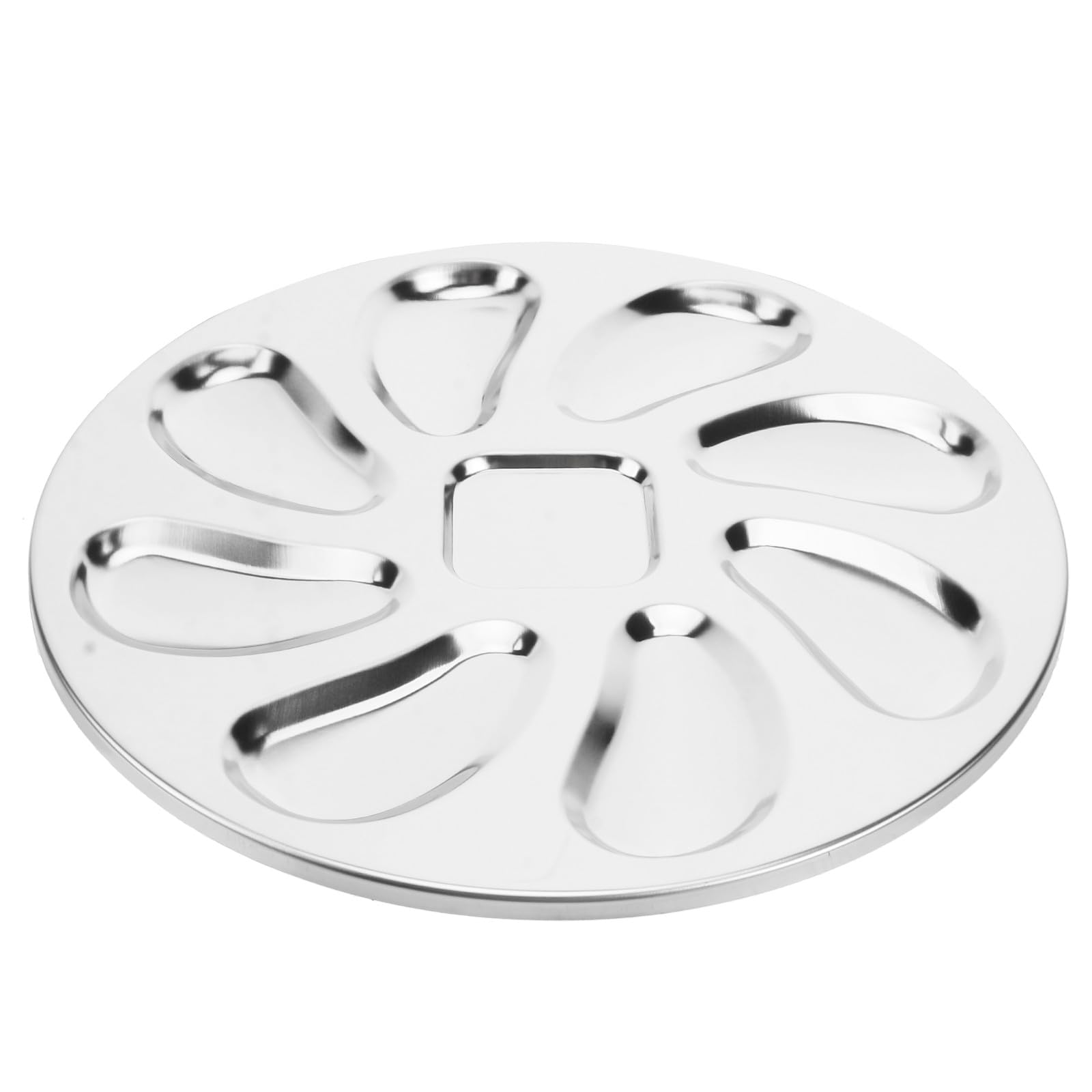 Toyvian Plato de Acero Inoxidable para Ostras 23X23 CM Ranuras Bandeja Plana para Mariscos y Aperitivos Utensilio de Cocina para Restaurante y Uso Doméstico