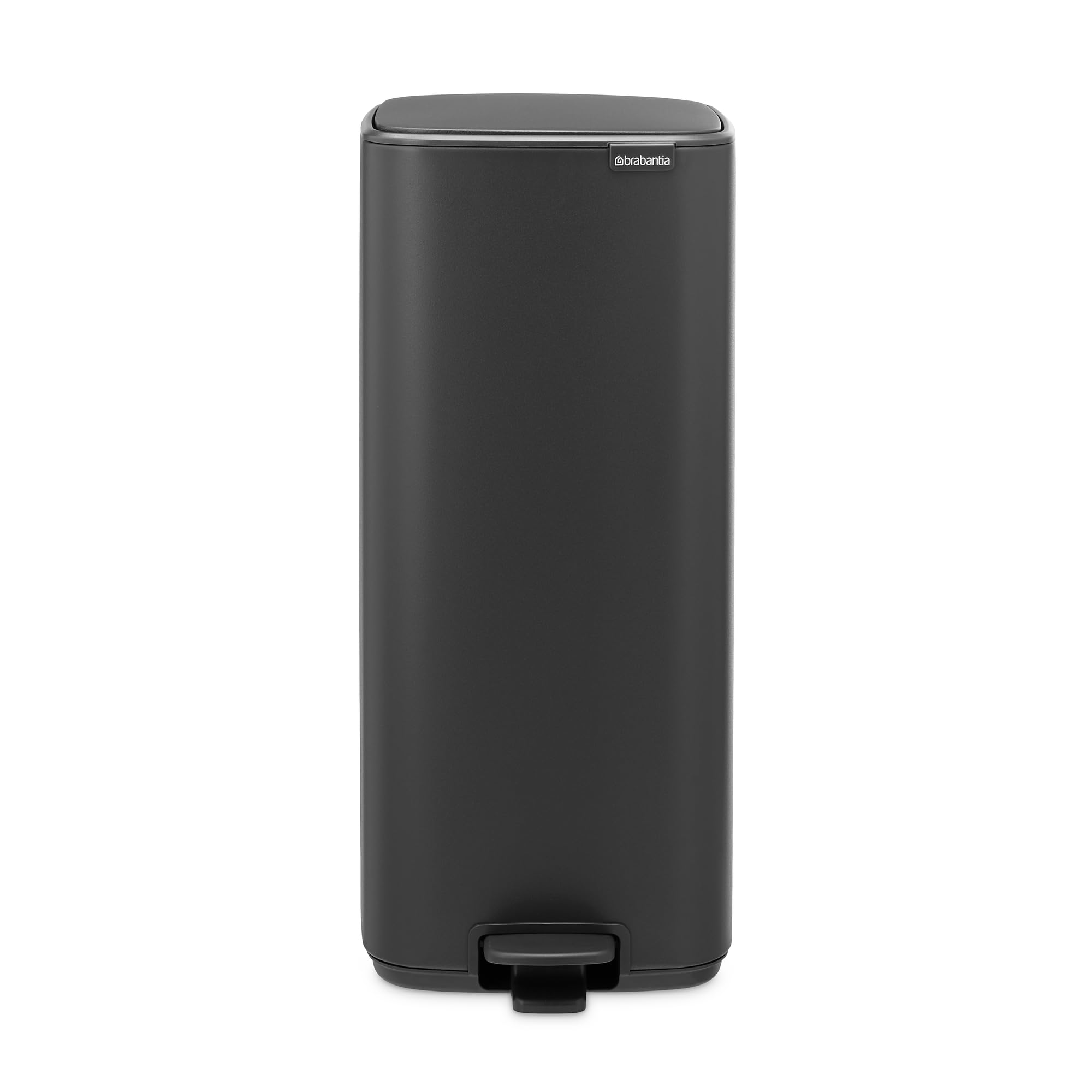 Brabantia Bo Pedal Bin 30L (Mineral Infinite Grey), Soft Closing Waste Bin with Light Pedal Operation, Easy to Clean Removable Plastic Inner Bucket with Free PerfectFit Rubbish Bags Included