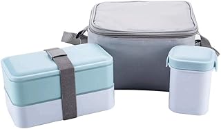 ZYING Boîte à bento Double Couche avec Bol à Soupe Conteneur portatif isolé au Micro-Ondes Vaisselle for Le Stockage Stockage Isolation Thermique Boîte à Lunch