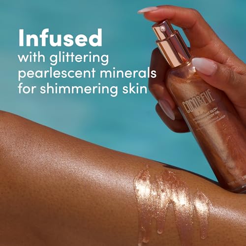 Coco & Eve Antioxidant Glow Shimmer Body Oil - Lightweight Skin Illuminator with Pearlescent Minerals, Natural Glitter, Antioxidants for Shimmering, Moisturizing and Healthy Glow (3.38 Fl Oz) - Image 4