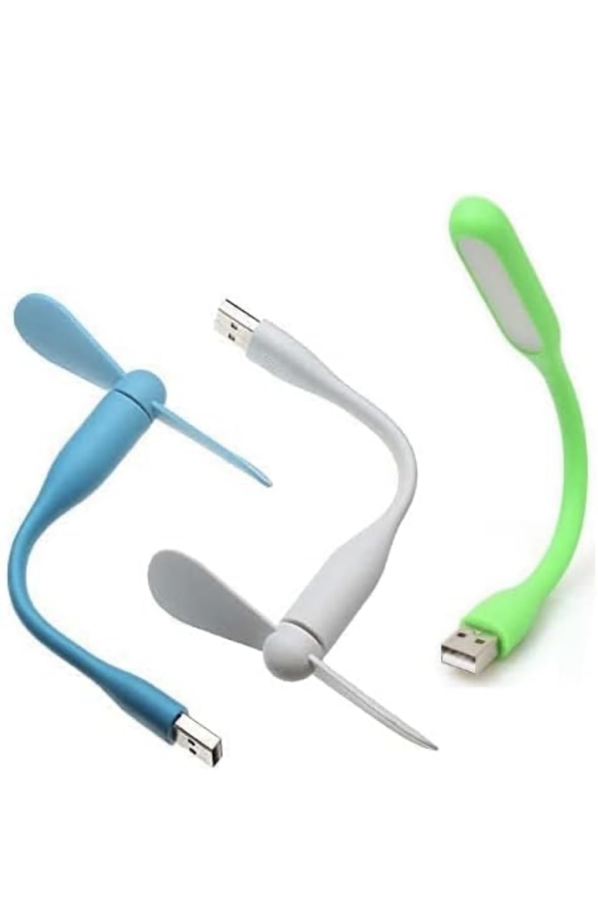 RD-778 Portable Mini USB Dragon Fan with 2 Leaf & 1 Pc Poratble LED Mini Light Connect with Laptop, Smartphone, Powerbank, USB Adapter/Hub (Multicolour)
