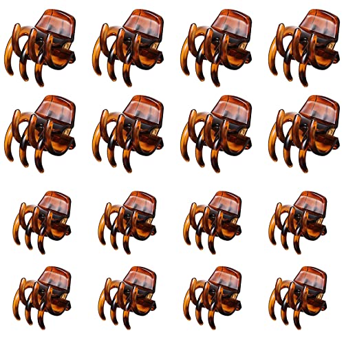 VEGCOO Lot de 16 pinces à cheveux antidérapantes en ABS pour femmes et filles (marron)