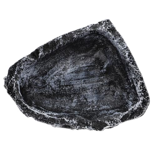 HANABASS 爬虫類用リクガメ水皿 自然色設計 飛び出し防止リム付き お手入れ簡単 多機能食器 小型トカゲ ヘビ カメ適合 ペットショップ 家用実