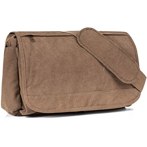 Classic Vintage Messenger Bag Original Heavyweight Cotton Canvas Shoulder Bag