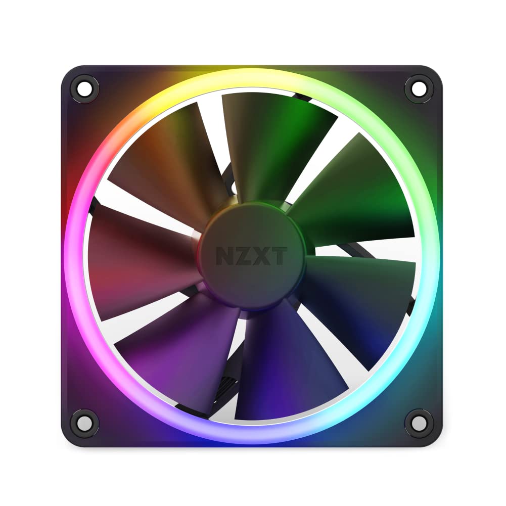 NZXT F140 RGB Fans - RF-R14DF-B1 - Advanced RGB Lighting Customization - Whisper Quiet Cooling - Twi