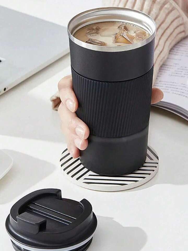 Image of Aeon Travel Mug, Insulated Coffee Cup with Leakproof Lid,Vacuum Insulation Stainless Steel Reusable for Hot Cold Coffee, Non-Slip Protective Cover