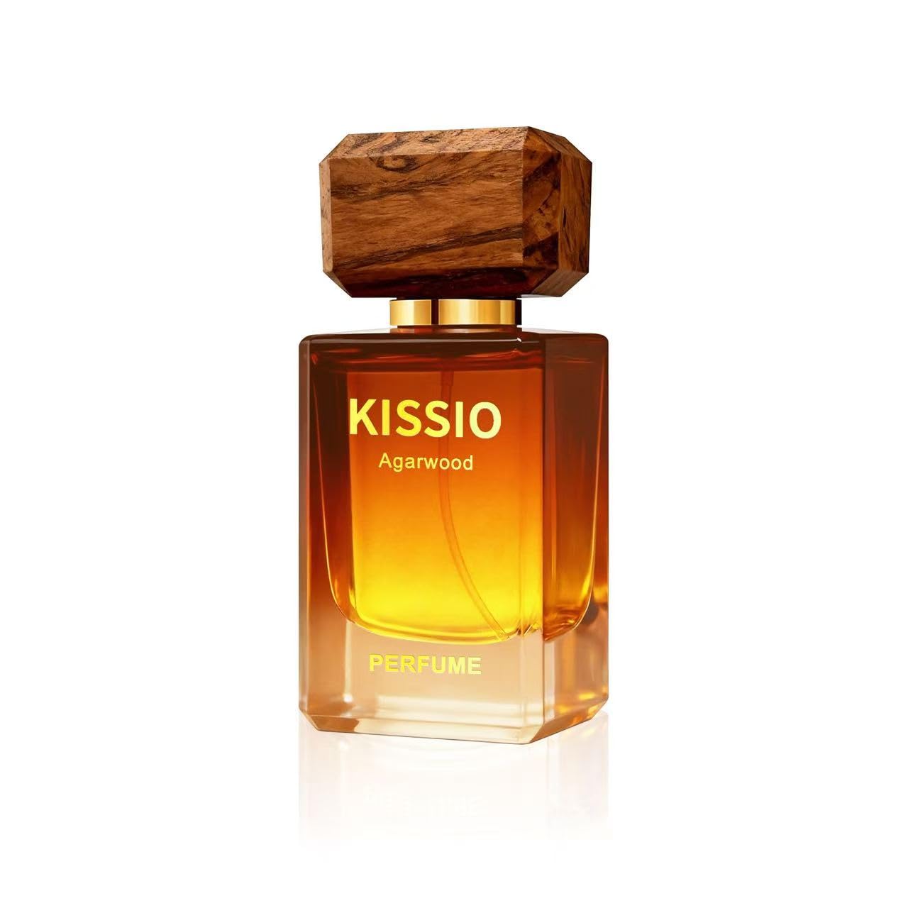 KISSIO Woody Eau de Parfum for Men and Women - Long Lasting Oud & Sandalwood Fragrance for Date Night - Unisex Oriental Scent with Saffron, Patchouli Musk and Amber - 1.7 Fl Oz