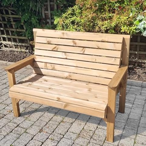 Chunky Solid Wooden Garden Bench by Staffordshire Cover