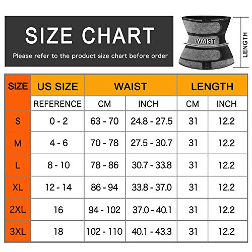 Women Neoprene Corset Waist Trainer Workout Sauna Sweat Trimmer Cincher Belly Slimmer With 2 Belts (Grey Waist Trimmer With 2 Belts, 3Xl) #TOP6