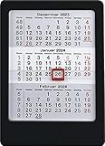  3-Monats-Tischaufsteller 2024 schwarz - Tisch-Kalender 12x16 cm - Büro-Kalender - mit Datumsschieber - Alpha Edition