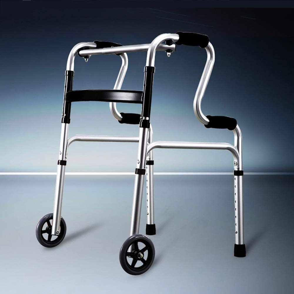Chodzik na kółkach dla osób starszych, Przenośny i składany, Kompaktowy aluminiowy Rollator, Lekki z płytą siedziska interesting