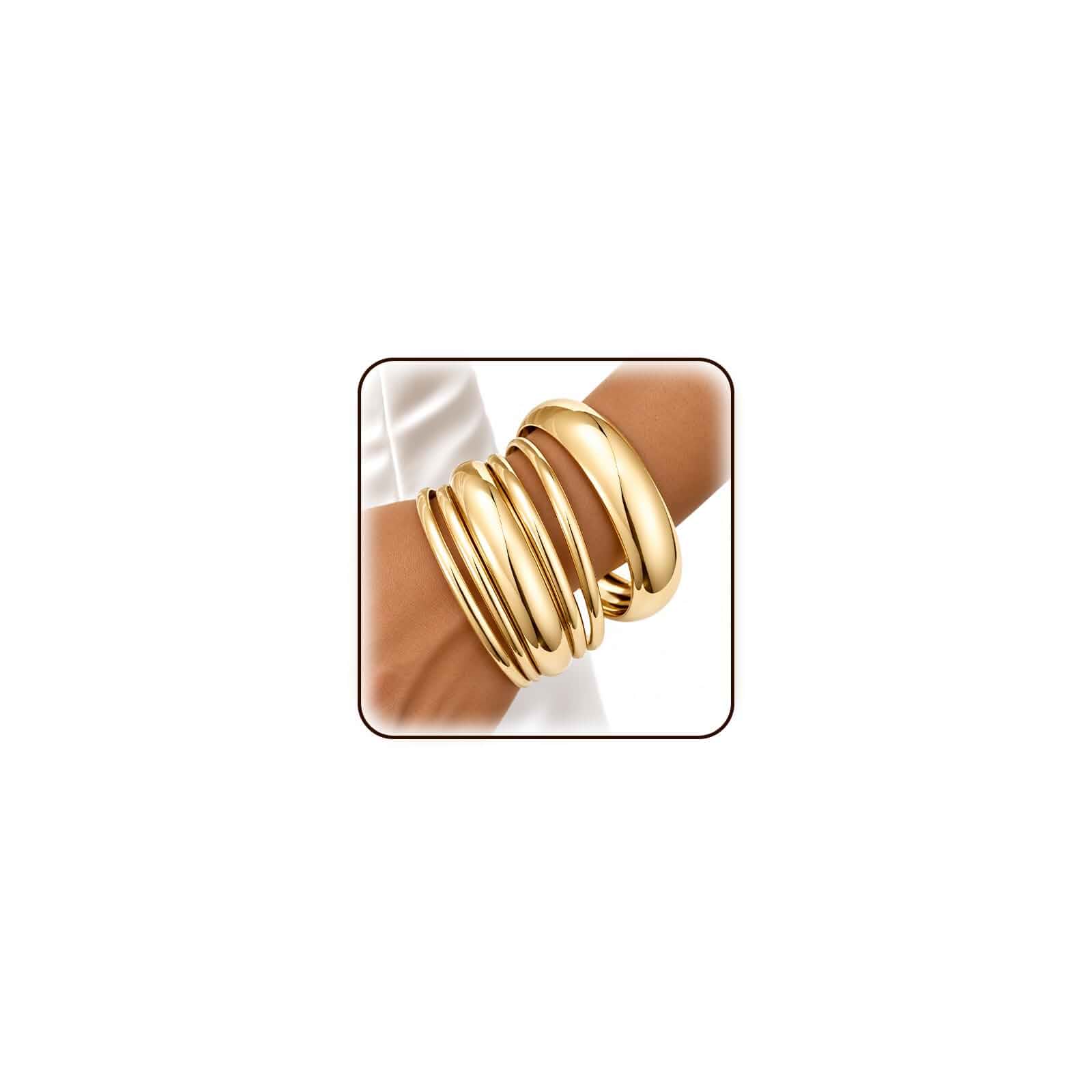 Gold Bangle Bracelets for Women, 6PCS Gold Plated Stackable Cuff Jewelry Dainty gold plated stackable bangle set, versatile for multiple styles, trendy statement design, ideal jewelry gift for women