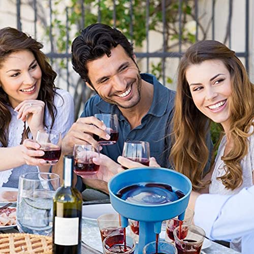 XYDZ 6 borrelglassdispensers en houders, drankdispenser met standaard, wijndispenser, wijndispenser, set, draagbare caddy wijndispenser, feestgeschenk, drinkspel (blauw) - Image 8