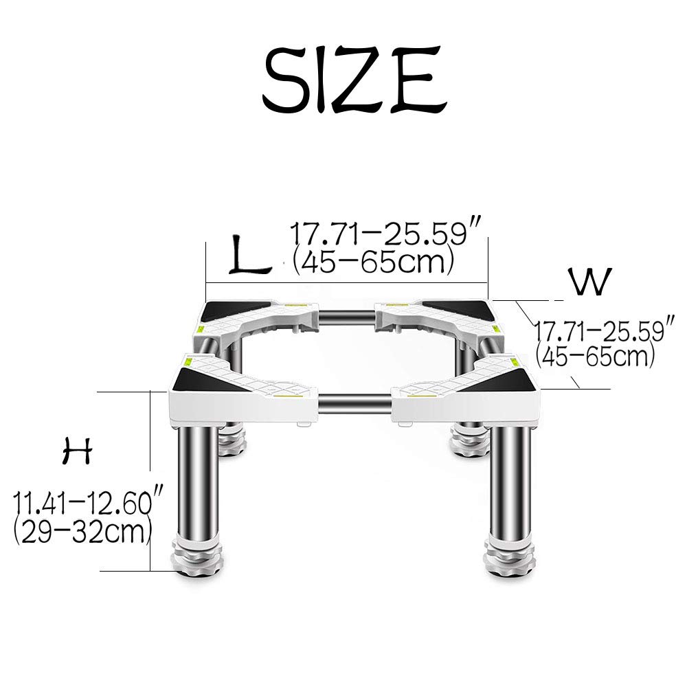Soporte Universal Ajustable en Altura para Lavadora y Estante para Secadora. Base de Pedestal portátil para refrigerador con Ruedas, Ideal para Muebles de 4/8/12 pies y Soporte par