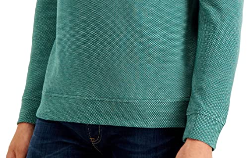 Club Room Mens Birdseye 1/4 Zip Comfortable Pullover Sweater Green S2