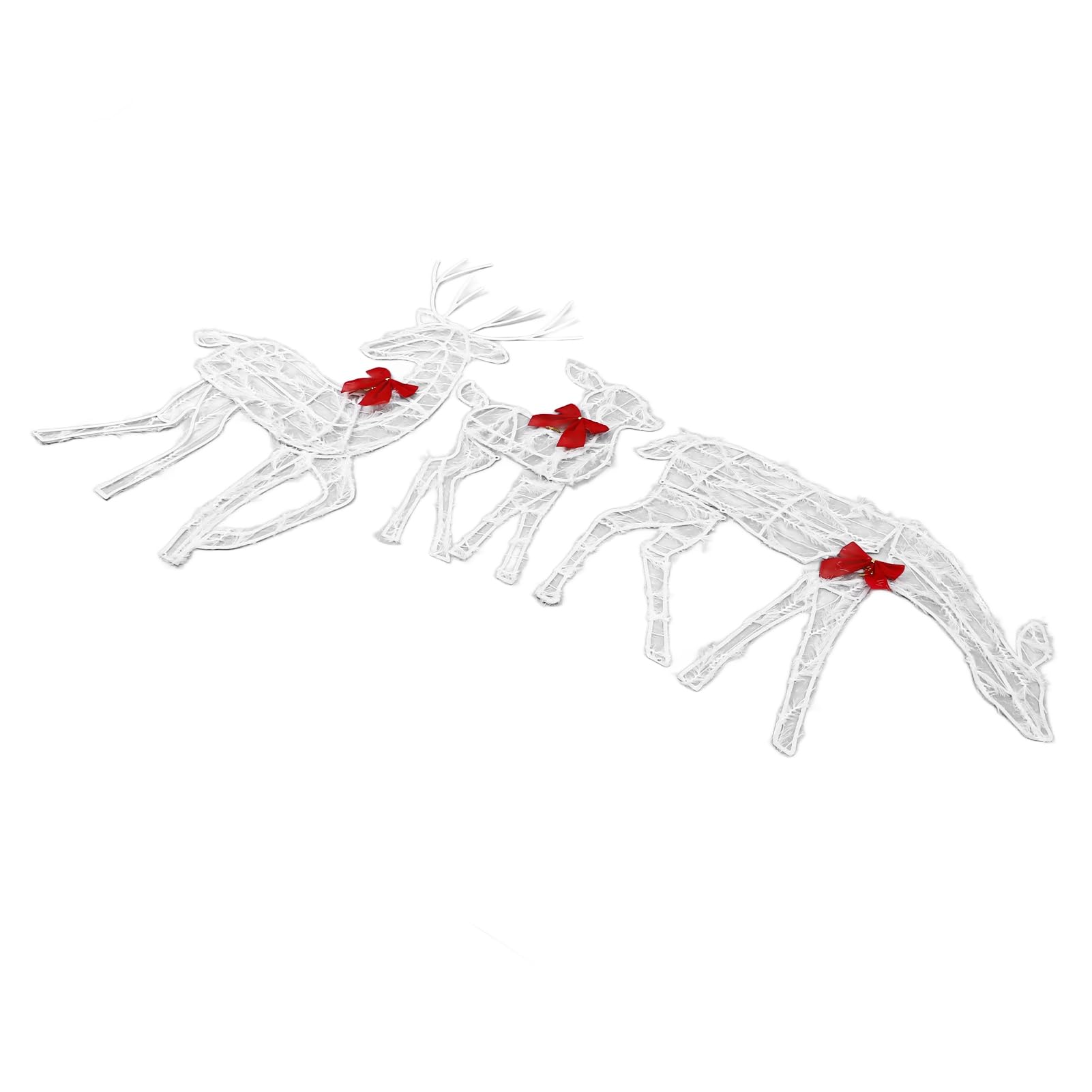 Set di cervi di Natale illuminati Famiglia Decorazione esterna del cortile con luci a LED Archi rossi per l'atmosfera di vacanza Materiale del ferro