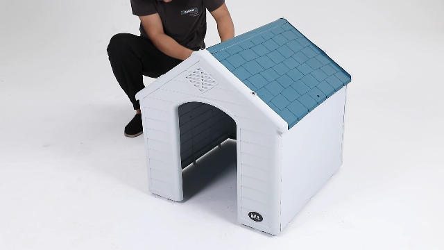 28 Inch Dog House Indoor Outdoor Pet Kennel with Air Vents and Elevated Floor Ventilate Waterproof Plastic Dog House… - Image 8