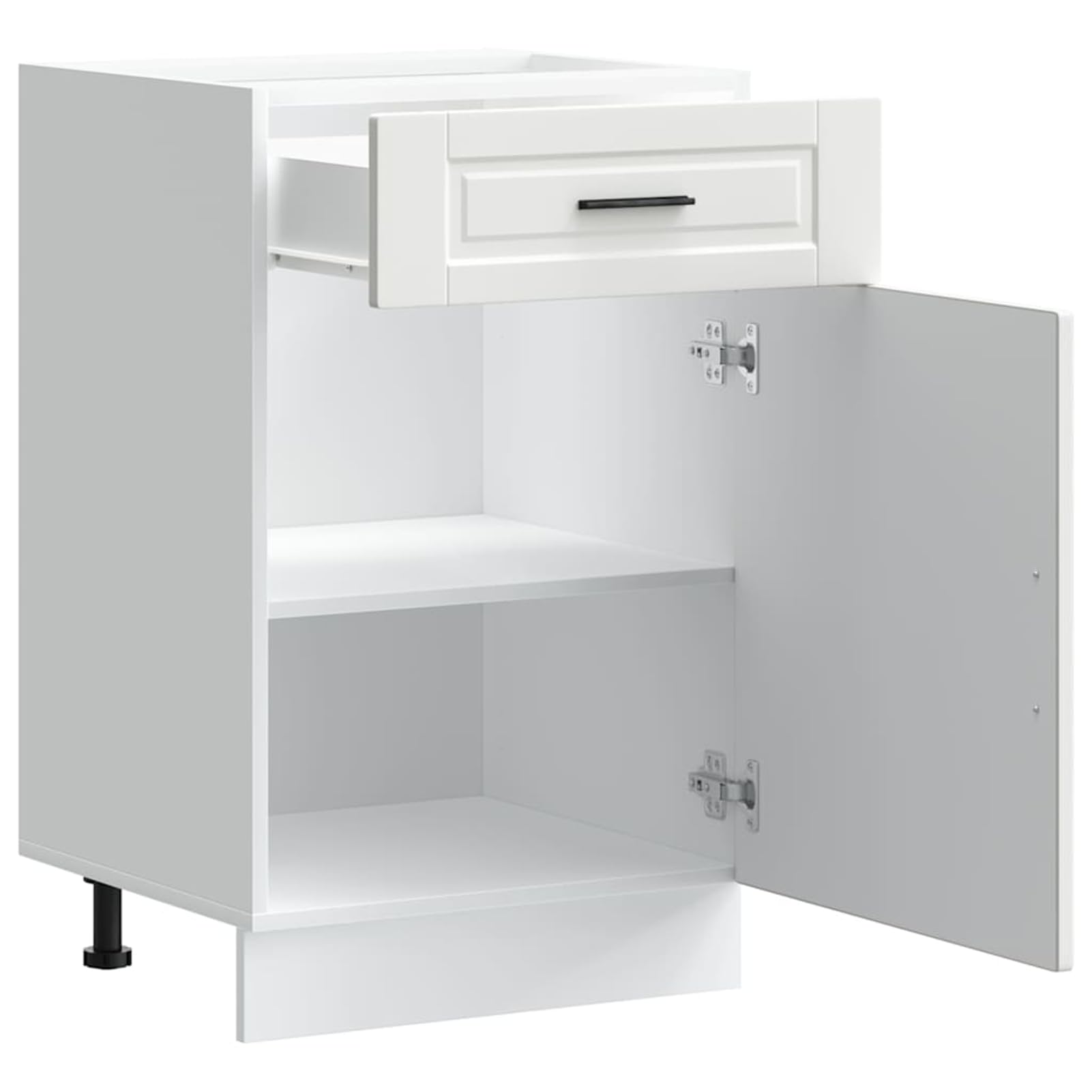 Tidyard Mobile Base Cucina Porto Bianco 50x46x81,5 cm Truciolato con Cassetto e Anta, Piedini Regolabili, per Cucina 853957