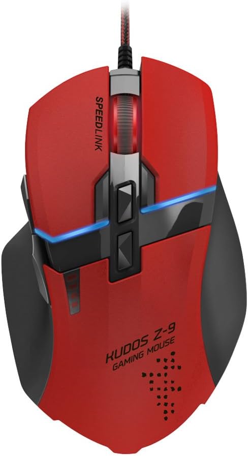 Speedlink Kudos Z-9 Gaming Laser Mouse (9 Programmable Buttons, 4-Ways-Mouse, Up To 8200 dpi DPI-Switch Up) Red