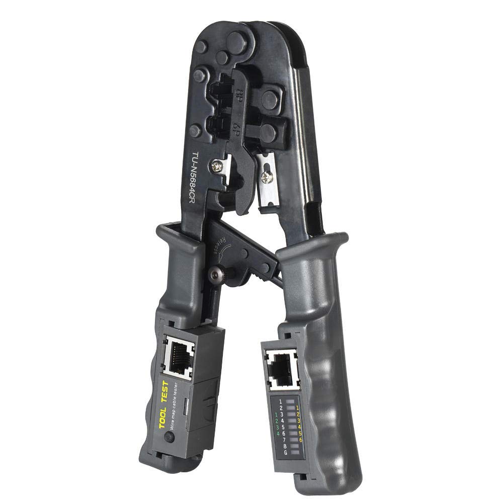Pince sertissage rj45 multifonction avec dénudeur et testeur de ligne