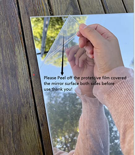 Image of Set of 2 1 /12'' Silver Mirror Extruded Acrylic Sheet,Mirror Perspex,Mirrored Acrylic Lucite Plexiglass Sheet (Actual Size 11.875 inch x 11.875 inch)
