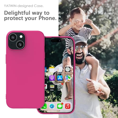 Image of YATWIN Silicone Back Case for iPhone 13 Mini, Soft-Touch Phone Back Cover for Apple iPhone 13 Mini - Magenta