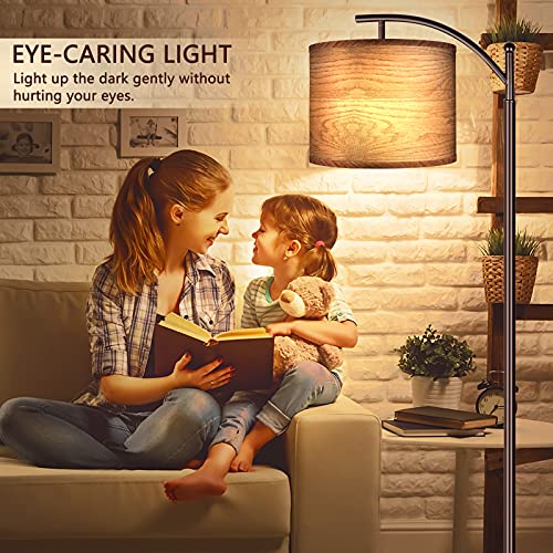 image for Rottogoon Floor Lamp for Living Room, LED Standing Lamp with 2 Lamp Sh