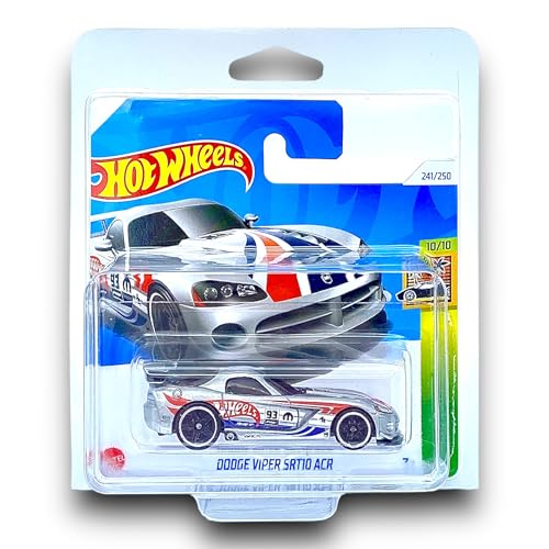 Image of Hot Wheels Dodge Viper SRT10 ACR (Metal, Red, White & Blue) 10/10 HW Exotics - 2024-241/250 (Short Card) - includes a KLAS Car Keeper Protector Case - HTC27