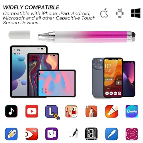 Image of 2-Way Dual-Sided Stylus Pen for All Touch Screen Devices Android Mobile Phones Tablets Pads Smartphones - Pink Gradient