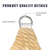 HOMA 9' x 12' Beige Rectangle Sun Shade Sail Canopy, 95% UV Blockage Awning Shelter Fabric Cloth Screen for Patio Outdoor Backyard - Heavy Duty Commercial Grade (Custom Size - Made in USA) #3
