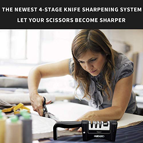 image for SHRATE kitchen knife sharpener，4-in-1 Foldable Manual Knife Accessor