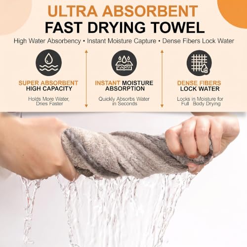 Image of Story@Home 500 GSM Microfiber Towels for Bath Large Size | Towel Set of 2 |Super Soft Color Blocked Bath Towels | 70 x 140 cm | Grey & Dusty Rose | Skin & Hair Friendly Bath Towels for Men, Women
