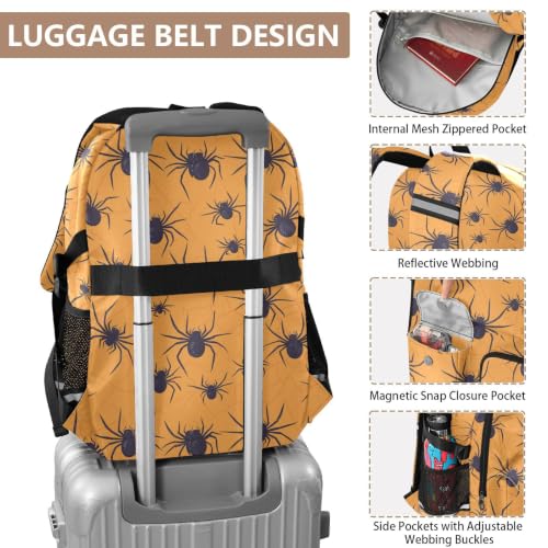 Mochilas de viaje para laptop de Halloween y trabajo con diseño escolar de telaraña 4