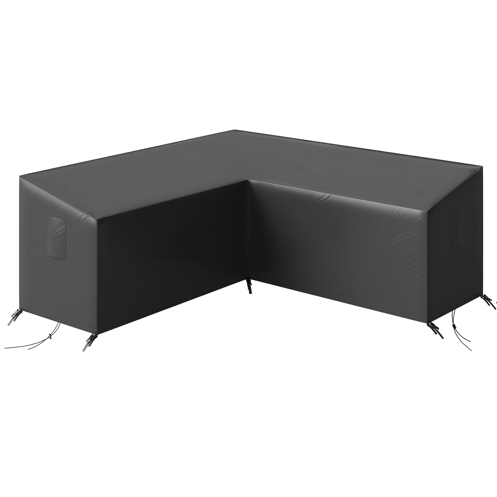 Outsunny Black V Shape Sectional Sofa Cover Waterproof Anti Uv