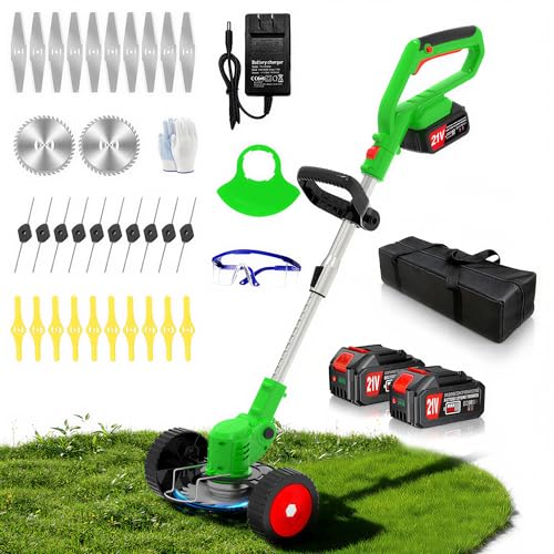 Cordless Weed Wacker Electric Stringless Eater 21V Battery Powered Lightweight Portable Weed...